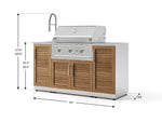 NewAge Outdoor Kitchens Outdoor Grill Island Stainless-Steel Louvered Doors 5-Piece Cabinet Set with Sink, 1 Door, Grill Cabinet, Performance Grill and Stainless Steel Countertop 