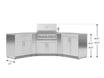 NewAge Outdoor Kitchens Stainless-Steel 7-Piece Cabinet Set with 2 Door, Bar, Corner, Grill Cabinet, Platinum Grill, and Countertops-67686-Garage Giant 