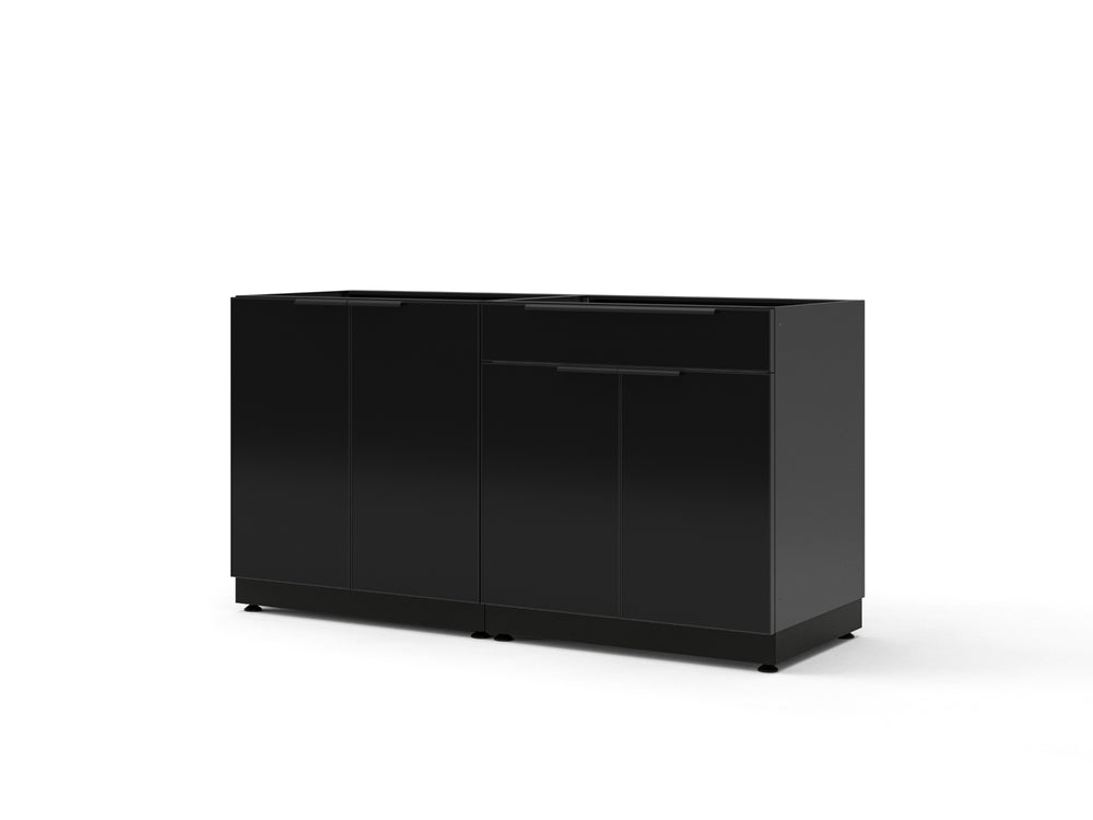 NewAge Outdoor Kitchens Aluminum 2-Piece Cabinet Set with 2-Door and Bar Cabinet-73867-Garage Giant