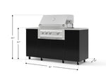 NewAge Outdoor Kitchens Outdoor Grill Island Aluminum 6-Piece Cabinet Set with Casters and 1 Door, Grill Cabinet, Platinum Grill, Countertops 