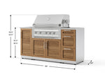 NewAge Outdoor Kitchens Outdoor Grill Island Stainless-Steel Louvered 5-Piece Cabinet Set with Sink, 3 Drawer, Grill Cabinet, Platinum Grill and Stainless Steel Countertop-74780-Garage Giant 