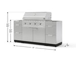 NewAge Outdoor Kitchens Outdoor Grill Island Stainless-Steel 5-Piece Cabinet Set with 3 Drawers, Grill Cabinet and Performance Grill - (Natural Gas) 