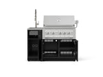 NewAge Outdoor Kitchens Outdoor Grill Island Aluminum 3-Piece Cabinet Set with Sink, Grill Cabinet, and Platinum Grill 