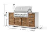 NewAge Outdoor Kitchens Outdoor Grill Island Stainless-Steel Louvered 5-Piece Cabinet Set with Sink, 3 Drawer, Grill Cabinet, Platinum Grill and Stainless Steel Countertop-75618-Garage Giant 