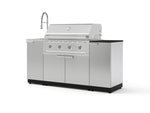 NewAge Outdoor Kitchens Outdoor Grill Island Stainless-Steel 5-Piece Cabinet Set with Sink, 1 Door, Grill Cabinet, Performance Grill and Stainless Steel Countertop - (Natural Gas) | Garage Giant 