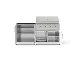 NewAge Outdoor Kitchens Stainless-Steel 4-Piece Cabinet Set with Base, Grill Cabinet, Performance Grill, and Countertop-73473-Garage Giant 