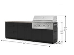 NewAge Outdoor Kitchens Stainless-Steel 5-Piece Cabinet Set with 3-Drawer, Bar, Grill Cabinet, Performance Grill and Countertop-73350-Garage Giant 