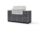 NewAge Outdoor Kitchens Outdoor Grill Island Aluminum 5-Piece Cabinet Set with Sink, 3 Drawer, Grill Cabinet, Performance Grill and Stainless Steel Countertop - (Natural Gas) | Garage Giant 