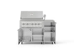 NewAge Outdoor Kitchens Outdoor Grill Island Stainless-Steel 4-Piece Cabinet Set with Casters and 1 Door, Grill Cabinet, Platinum Grill, Countertop 