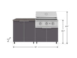 NewAge Outdoor Kitchens Aluminum 4-Piece Cabinet Set with Caster and 2 Door, Grill Cabinet, Performance Grill, Countertop-72477-Garage Giant 