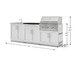 NewAge Outdoor Kitchens Stainless-Steel 5-Piece Cabinet Set with Bar, Sink, Grill Cabinet, Performance Grill, and Countertop-73399-Garage Giant 