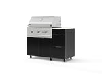NewAge Outdoor Kitchens Outdoor Grill Island Aluminum 4-Piece Cabinet Set with Casters and 3-Drawer, Grill Cabinet, Performance Grill and Dekton in Aeris Countertop - (Liquid Propane) | Garage Giant 