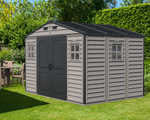 DuraMax WoodSide Plus 10.5' x 8' Vinyl Shed with Foundation Kit 