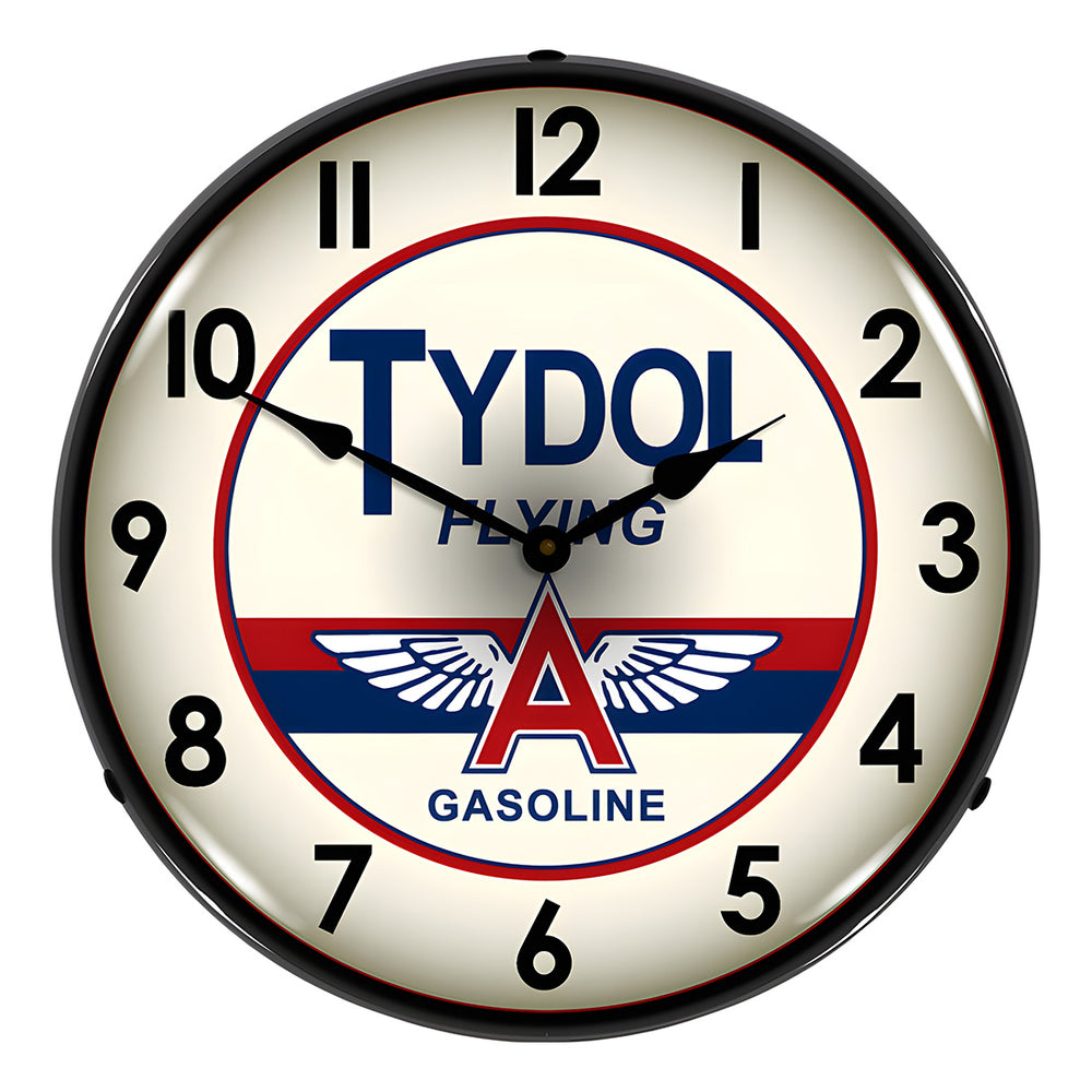 Collectable Sign and Clock Tydol Flying A Gasoline Backlit Wall Clock-1002241-Garage Giant