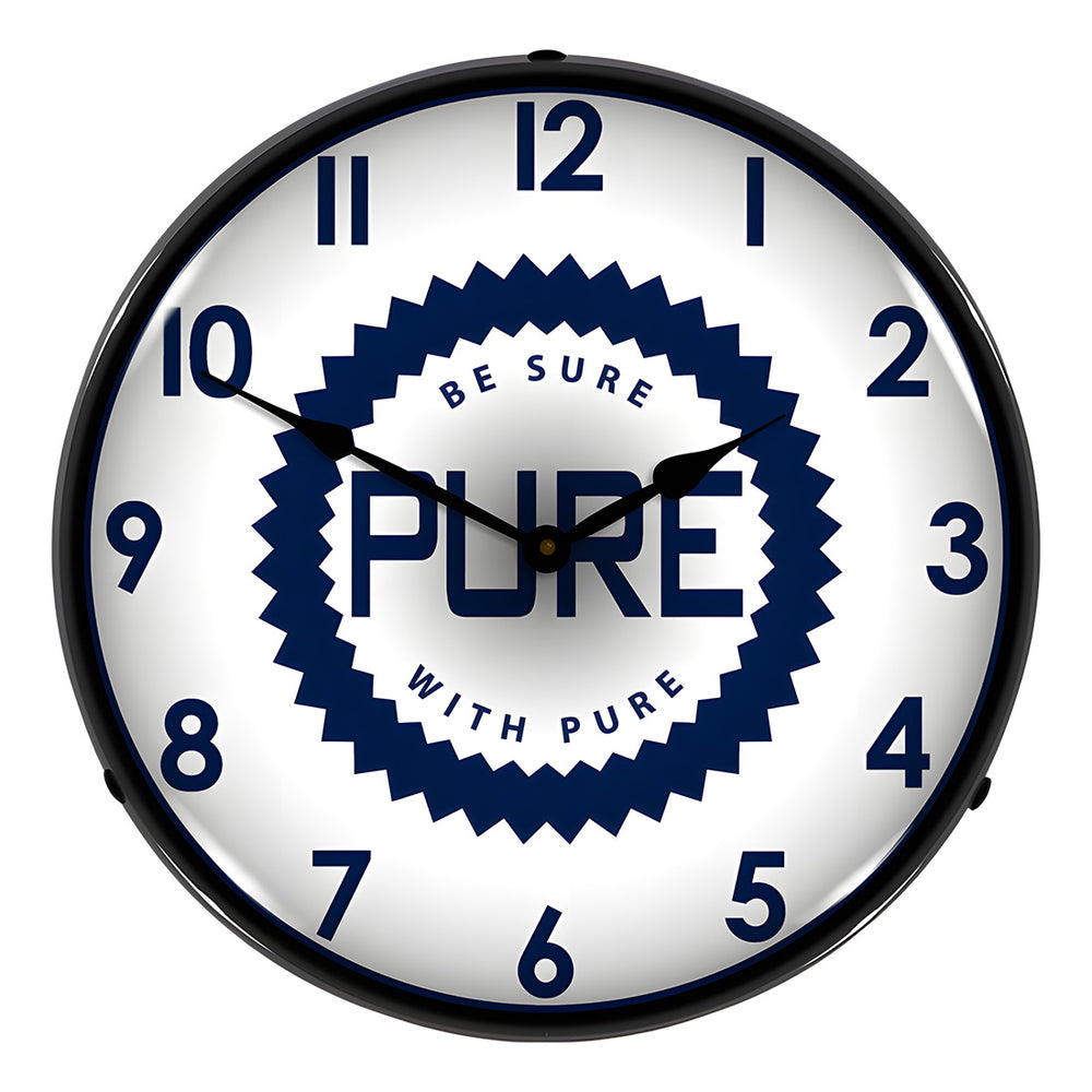 Collectable Sign and Clock Pure Oil Backlit Wall Clock-1002242-Garage Giant