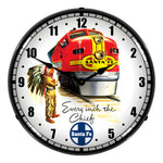 Collectable Sign and Clock Santa Fe Chief Backlit Wall Clock-1002247-Garage Giant 