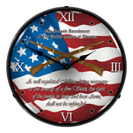 Collectable Sign and Clock 2nd Amendment Backlit Wall Clock-1006254-Garage Giant 