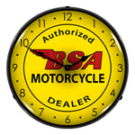 Collectable Sign and Clock BSA Motorcycle Backlit Wall Clock-1008260-Garage Giant 