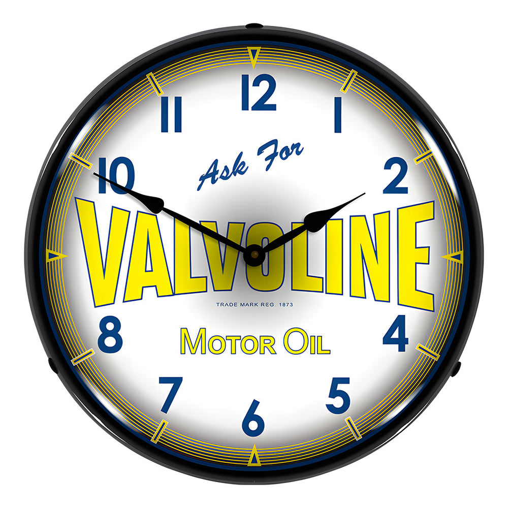 Collectable Sign and Clock Valvoline Motor Oil Backlit Wall Clock-1009262-Garage Giant