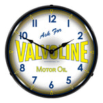 Collectable Sign and Clock Valvoline Motor Oil Backlit Wall Clock-1009262-Garage Giant 