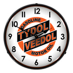 Collectable Sign and Clock Tydol Veedol Motor Oil Backlit Wall Clock-1012277-Garage Giant 