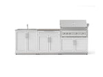 NewAge Outdoor Kitchens Stainless-Steel 5-Piece Cabinet Set with Bar, Sink, Grill Cabinet, Platinum Grill, and Countertop-73440-Garage Giant 