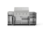 NewAge Outdoor Kitchens Outdoor Grill Island Stainless-Steel 5-Piece Cabinet Set with Sink, 1 Door, Grill Cabinet, Performance Grill and Stainless Steel Countertop - (Natural Gas) 
