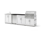 NewAge Outdoor Kitchens Stainless Steel 6-Piece Cabinet Set with Sink, Bar, Grill Cabinet, Performance Grill, Countertop and Stainless Steel Door Fridge-73758-Garage Giant 