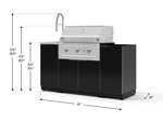 NewAge Outdoor Kitchens Outdoor Grill Island Aluminum 5-Piece Cabinet Set with Sink, 1 Door, Grill Cabinet, Performance Grill and Stainless Steel Countertop - (Liquid Propane) 