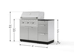 NewAge Outdoor Kitchens Outdoor Grill Island Stainless-Steel 4-Piece Cabinet Set with 3-Drawer, Grill Cabinet, Performance Grill and Dekton in Sirius Countertop - (Liquid Propane) 