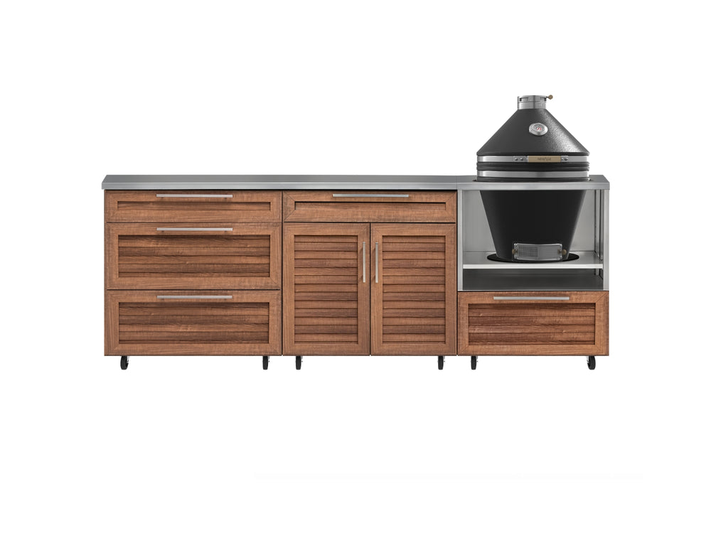 NewAge Outdoor Kitchens Stainless Steel 5-Piece Cabinet Set With Casters and 3 Drawer, Bar, Kamado, Kamado Cabinet, Countertop-72693-Garage Giant