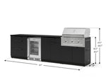 NewAge Outdoor Kitchens Stainless Steel 7-Piece Cabinet Set with 3-Drawer, Bar, Grill Cabinet, Performance Grill, Countertops, and Glass Door Fridge-73605-Garage Giant 