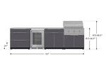 NewAge Outdoor Kitchens Aluminum 7-Piece Cabinet Set with 3-Drawer, Bar, Grill Cabinet, Performance Grill, Countertops and Fridge-66555-Garage Giant 