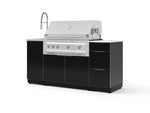 NewAge Outdoor Kitchens Outdoor Grill Island Aluminum 5-Piece Cabinet Set with Sink, 3 Drawer, Grill Cabinet, Platinum Grill and Stainless Steel Countertop - (Liquid Propane) | Garage Giant 