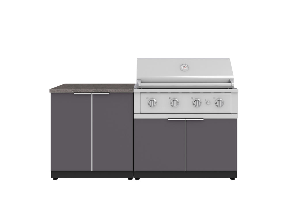 NewAge Outdoor Kitchens Aluminum 4-Piece Cabinet Set with 2 Door, Grill Cabinet, Performance Grill, and Countertop-71792-Garage Giant