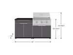 NewAge Outdoor Kitchens Aluminum 4-Piece Cabinet Set with Bar, Grill Cabinet, Performance Grill, and Countertop-71685-Garage Giant 