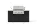 NewAge Outdoor Kitchens Outdoor Grill Island Stainless-Steel 5-Piece Cabinet Set with Sink, 3 Drawer, Grill Cabinet, Platinum Grill and Stainless Steel Countertop 