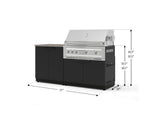 NewAge Outdoor Kitchens Stainless-Steel 4-Piece Cabinet Set with Base, Grill Cabinet, Platinum Grill, and Countertop-73553-Garage Giant 