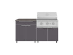 NewAge Outdoor Kitchens Aluminum 4-Piece Cabinet Set with Casters and Bar, Grill Cabinet, Performance Grill, and Countertop-72270-Garage Giant 