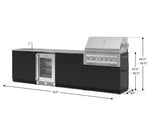 NewAge Outdoor Kitchens Stainless Steel 6-Piece Cabinet Set with Sink, Bar, Grill Cabinet, Platinum Grill, Countertop and Glass Door Fridge-71468-Garage Giant 