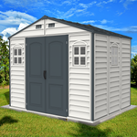 DuraMax WoodSide Plus 10.5' x 8' Vinyl Shed with Foundation Kit 