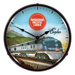 Collectable Sign and Clock Missouri Pacific Lines Backlit Wall Clock-1101285-Garage Giant 