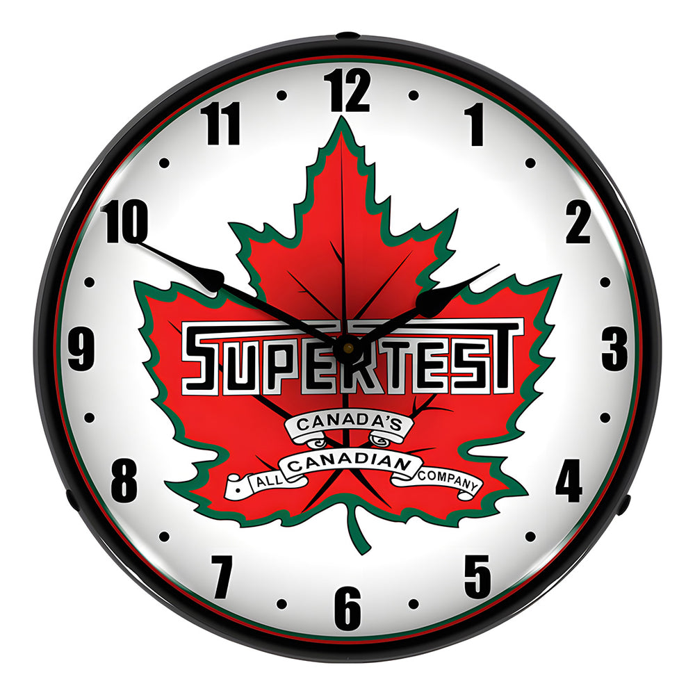 Collectable Sign and Clock Supertest Petroleum Backlit Wall Clock-1101287-Garage Giant