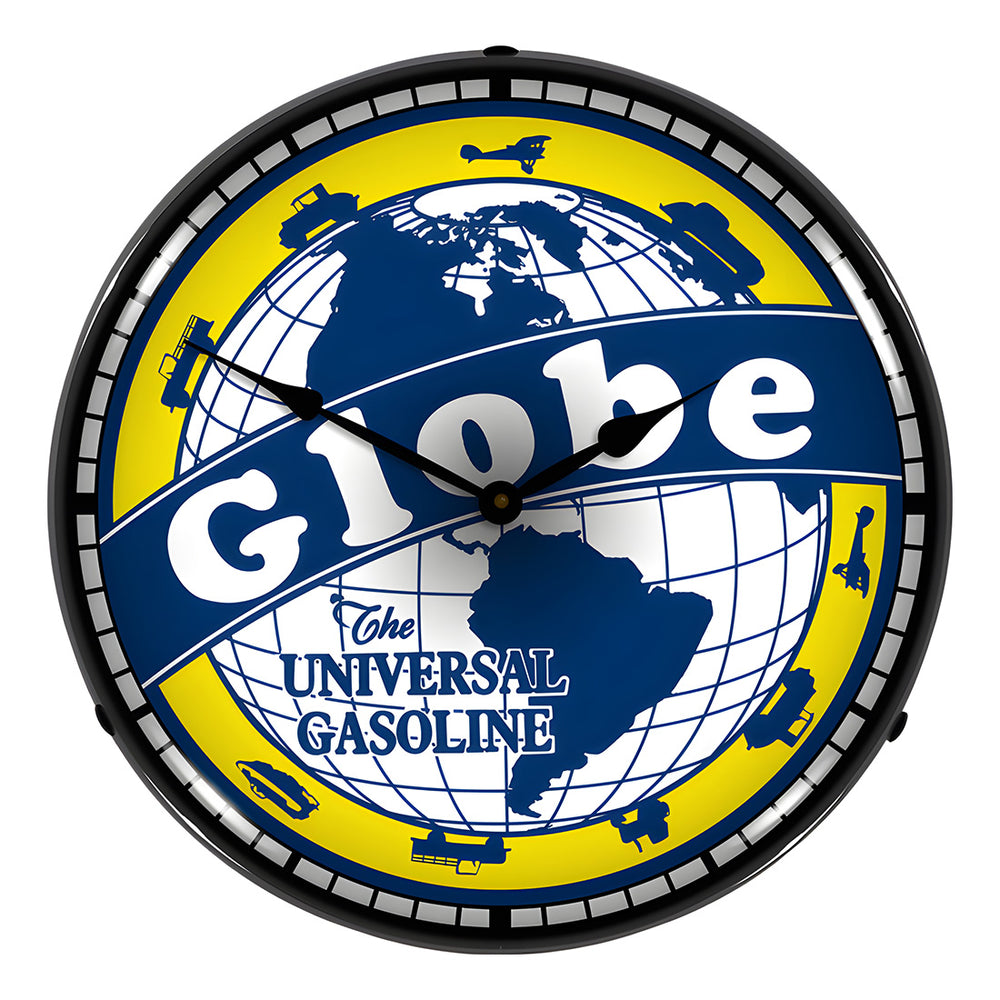 Collectable Sign and Clock Globe Gasoline Backlit Wall Clock-1102291-Garage Giant