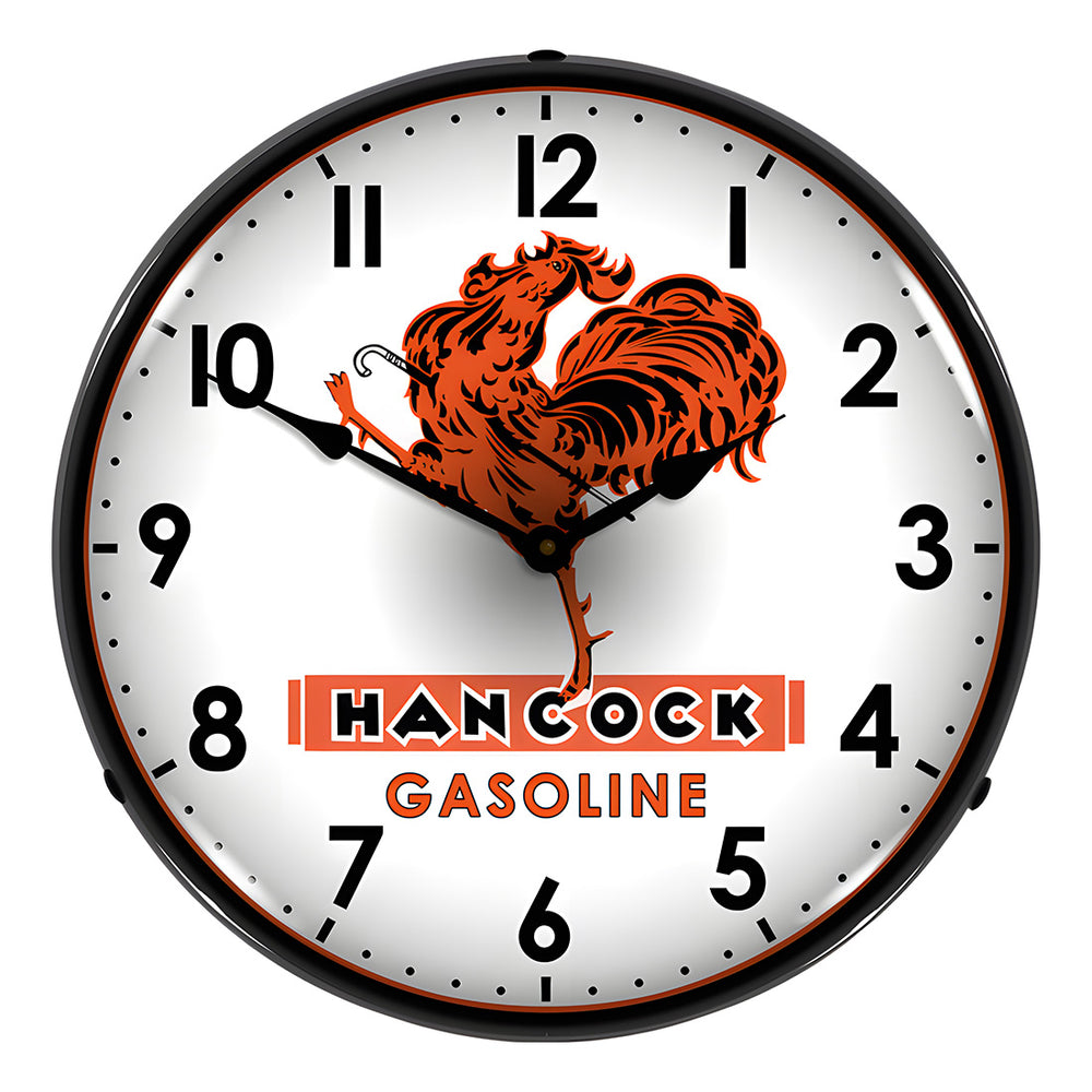 Collectable Sign and Clock Hancock Gasoline Backlit Wall Clock-1102292-Garage Giant