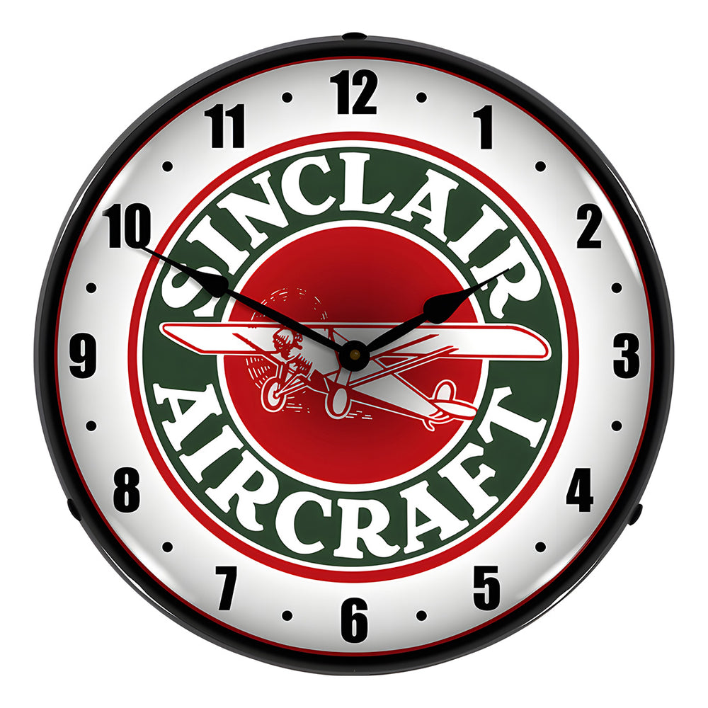Collectable Sign and Clock Sinclair Aircraft Backlit Wall Clock-1102295-Garage Giant