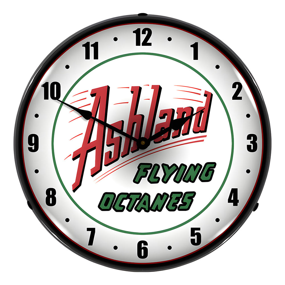 Collectable Sign and Clock Ashland Flying Octanes Backlit Wall Clock-1102301-Garage Giant
