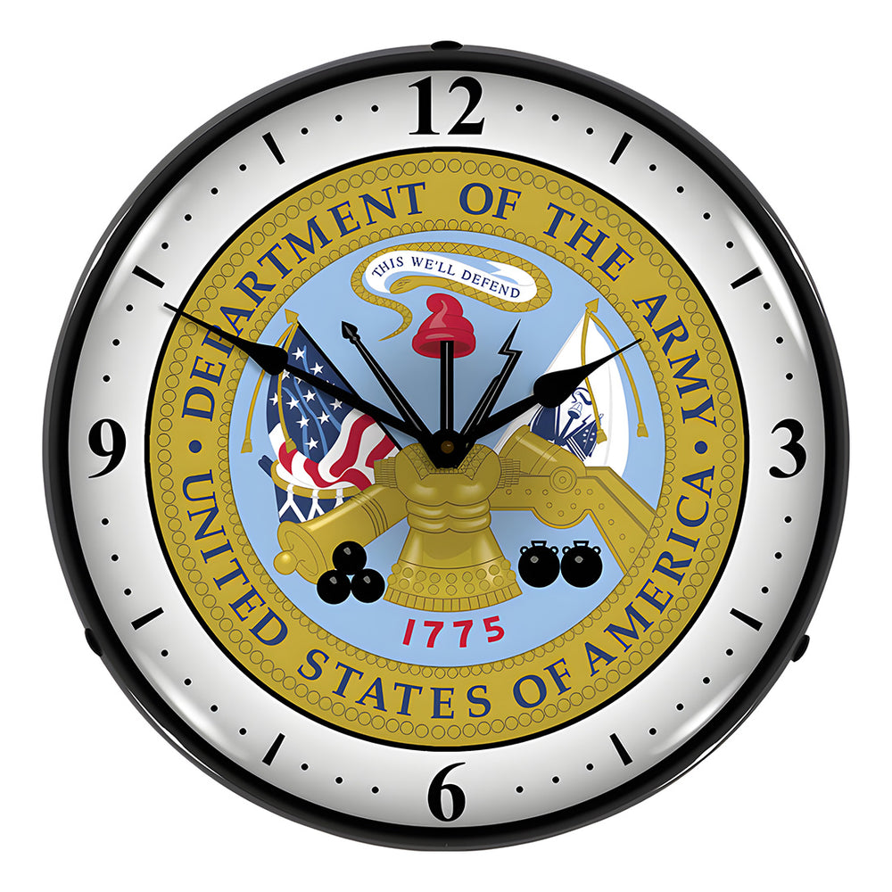 Collectable Sign and Clock US Army Seal Backlit Wall Clock-1109342-Garage Giant
