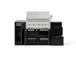 NewAge Outdoor Kitchens Outdoor Grill Island Aluminum 5-Piece Cabinet Set with Sink, 3 Drawer, Grill Cabinet, Platinum Grill and Stainless Steel Countertop - (Natural Gas) 