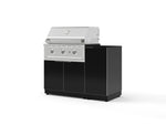 NewAge Outdoor Kitchens Outdoor Grill Island Aluminum 4-Piece Cabinet Set with 1 Door, Grill Cabinet, Performance Grill and Countertop - (Liquid Propane) | Garage Giant 